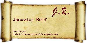 Janovicz Rolf névjegykártya